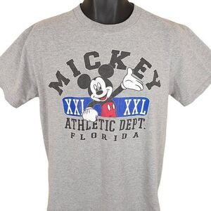Vintage Mickey Mouse T Shirt Mens Size Medium Gray 90s Jerry Leigh Disney